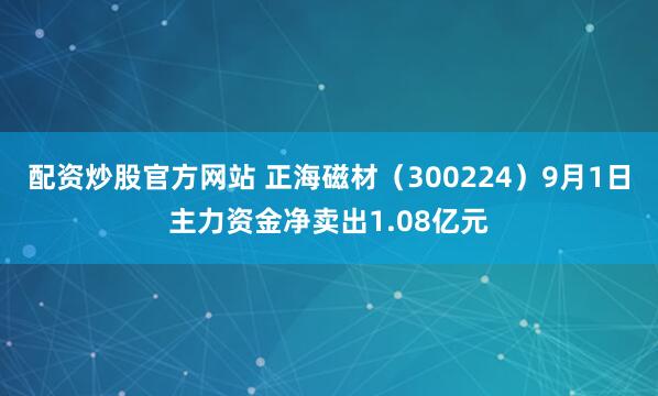 配资炒股官方网站 正海磁材（300224）9月1日主力资金净卖出1.08亿元